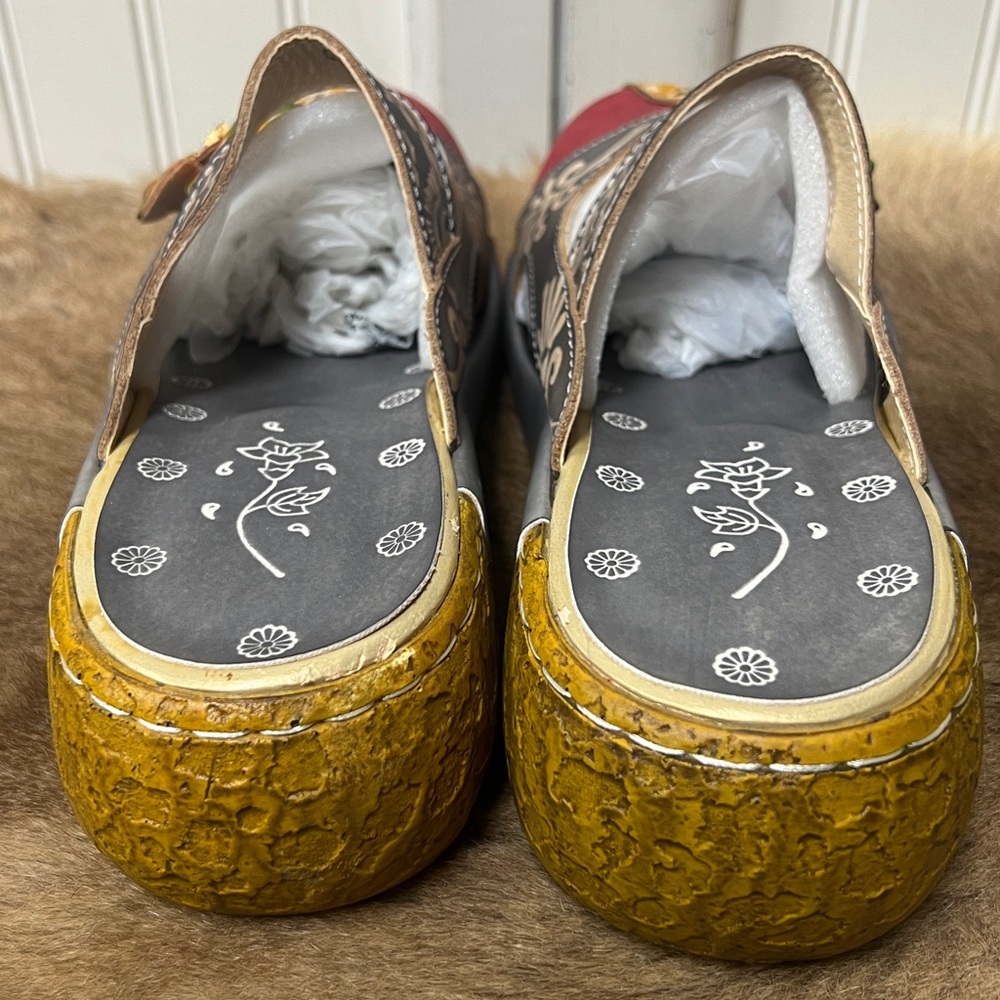 Boho Floral Clog Sandals 10 Hippie - Picture 6 of 9
